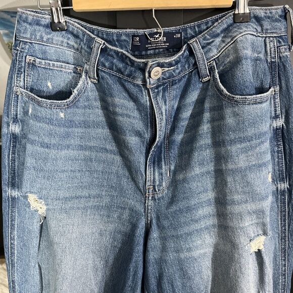 Hollister Ultra High Rise Mom Jean Vintage Stretch Distressed Size 12R Jeans - Picture 5 of 6
